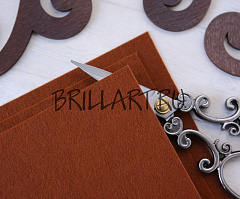 фетр жесткий 10х15 см "коричневый", фетр жесткий