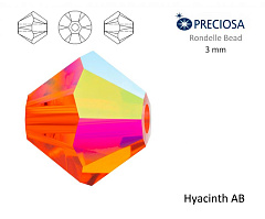 биконусы preciosa 3 мм "hyacinth ab" (15 шт), биконусы