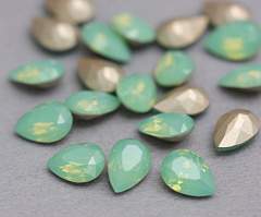 капля 10x7 мм "зеленый опал" премиум, капля (drop)