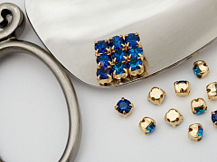 шатоны preciosa mxm ss16 "bermuda blue/золото" (10 шт), шатоны в оправе maxima