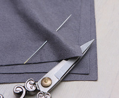 замша натуральная 10х10 см "графит", замша