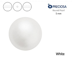 хрустальный жемчуг preciosa mxm 5 мм "white", жемчуг круглый