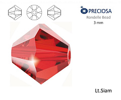 биконусы preciosa 3 мм "лайт сиам" (15 шт), биконусы