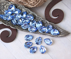 капля 14х10 мм "светлый сапфир" премиум, капля (drop)