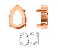 оправа капля 14х10 мм "томпак" (no plating), оправы капля (pearshape)