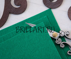 фетр жесткий 10х15 см "зеленый", фетр жесткий