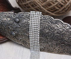 стразовая цепь ss6 (2 мм) "жемчуг/серебро" (1 м), стразовая цепь