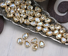 капля 10х7 мм "золотая тень/золото" премиум, капля (drop)