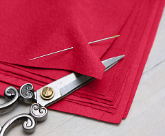 замша натуральная 10х10 см "красный", замша