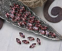 наветт 12х6 мм "бургунди/серебро" премиум, наветт (navette)