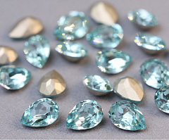 капля 14x10 мм "светлый аквамарин" премиум, капля (drop)