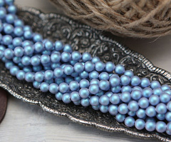 жемчуг-размерный микс (3мм-6мм) "iridescent light blue" (8 шт), размерный микс