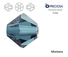 биконусы preciosa 3 мм "montana" (15 шт), биконусы