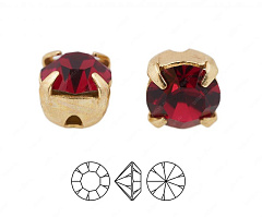 шатоны preciosa mxm ss16 "ruby/золото" (10 шт), шатоны в оправе maxima