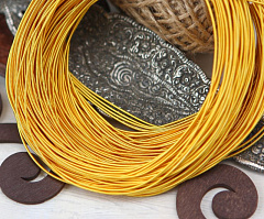канитель жесткая 1 мм "золото" (1,5 м), канитель жесткая
