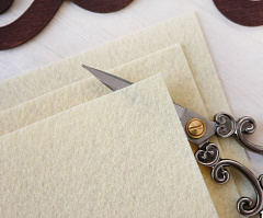 фетр жесткий 10х15 см "сливки", фетр жесткий
