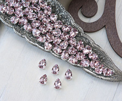 капля 10х7 мм "светлый аметист/серебро" премиум, капля (drop)