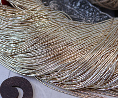 канитель фигурная бамбук 1,5 мм "светлое золото", канитель фигурная