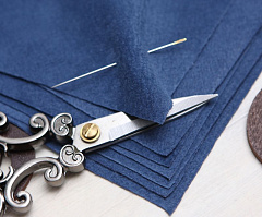 замша натуральная 10х10 см "синий", замша