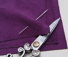 замша натуральная 10х10 см "фиолетовый", замша