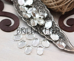 оправа с дном овал 25х18 мм "серебро", оправы овал (oval)