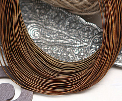 канитель жесткая 1,25 мм "бронза" (1 м), канитель жесткая
