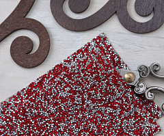 кристальная ткань конус 4х4 см "сиам/серебро" , кристальная ткань, шнур