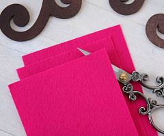 фетр мягкий 10х15 см "фуксия", фетр мягкий