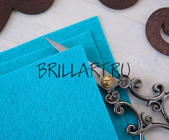 фетр жесткий 10х15 см "бирюза", фетр жесткий