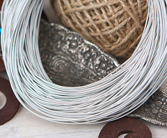 канитель жесткая 1 мм "серебро" (1,5 м), канитель жесткая