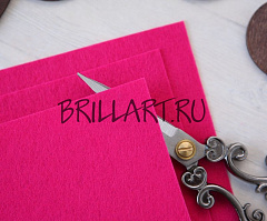 фетр жесткий 10х15 см "фуксия", фетр жесткий