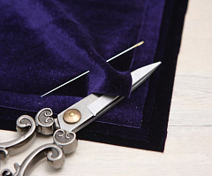 итальянский бархат-стрейч 15х15 см "черника", бархат