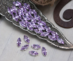 наветт 12х6 мм "фиолетовый/серебро" премиум, наветт (navette)