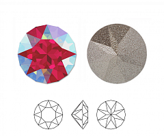 шатон swarovski ss39 "light siam shimmer" с мелкими дефектами, кристаллы swarovski и preciosa с мелкими дефектами