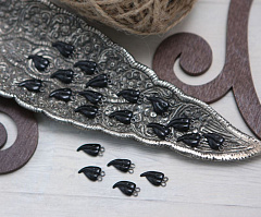 клюв для маленькой птицы (левый) 1х0,6 см "черный", клювы для птиц