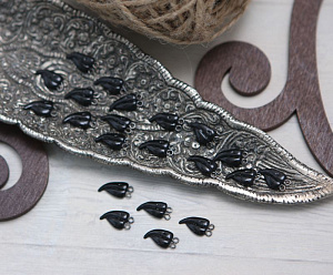 клюв для маленькой птицы (левый) 1х0,6 см "черный", клювы для птиц