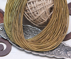 канитель жесткая 1 мм "античное золото" (1,5 м), канитель жесткая