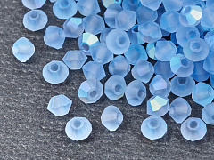 биконусы preciosa 3 мм "lt. sapphire ab matt" (15 шт), биконусы
