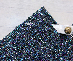 кристальная ткань конус 4х4 см "волшебный синий" , кристальная ткань, шнур