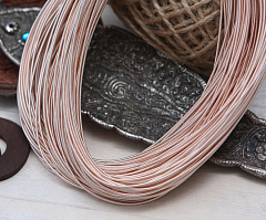 канитель жесткая 1,25 мм "розовое золото" (1 м), канитель жесткая