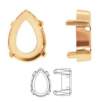 Оправа Капля 8x6 мм "Золото" (g)