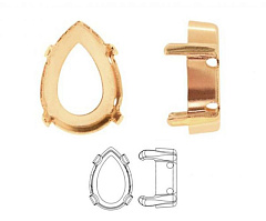 оправа капля 8x6 мм "золото" (g), оправы капля (pearshape)