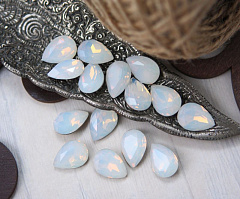 капля 14х10 мм "белый опал" премиум, капля (drop)