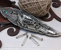 японская застежка для броши с роторным замком 35 мм "серебро", застежка для броши