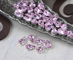 слеза 13х8 мм "роза/серебро" премиум, слеза (xilion pear)