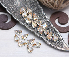 слеза 10х6 мм "золотая тень/серебро" премиум, слеза (xilion pear)