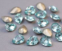 капля 10x7 мм "светлый аквамарин" премиум, капля (drop)