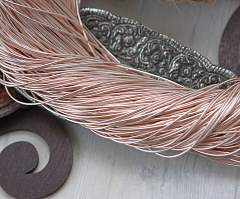 канитель мягкая 1 мм "розовое золото", канитель мягкая