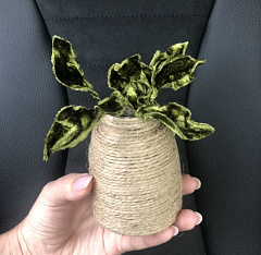 бархатный листик универсальный ~ 5х2,5 см "оливковый", бархатные листья