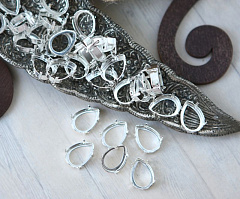 оправа капля 14х10 мм "серебро", оправы капля (drop)